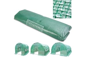 TOM Gewächshaus Ersatzfolie – UV beständige Gewächshausfolie – Winterfest, wetterfest, wasserdicht – Gitterfolie transparent grün – Folie für Tomatengewächshaus (Grün, 300x600 cm)