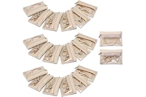 Vlando 20 Pcs Travel Velvet Jewellery Pouch with Zipper Clear Travel Jewellery Bag Jewellery Travel Organiser for Travel Business Trip