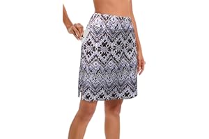 Timuspo Damen Activewear Knielanger Hosenrock mit Innenshorts Athletischer Tennisrock mit Hoher Taille Skorts mit Hose Darunter Perfekt für Sport, Golf, Wandertraiing