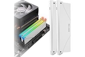 EZDIY-FAB 5V ARGB Memory RAM Cooler DDR Heatsink for DIY PC Game MOD DDR3 DDR4- White-2 Pack