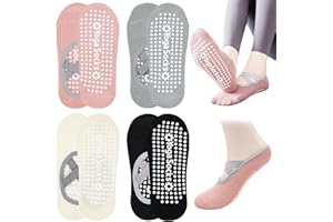 SCROLIEY Calze da Yoga Antiscivolo da Donna, Calzini Pilates Antiscivolo per Yoga, Calzini Pilates Sportivi con Cinturino per Yoga, Pure Barre, Balletto, Danza, Fitness, Ballo a Piedi Nudi