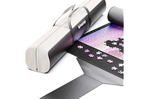Puzzlup Luxury Jigsaw Mat - 66 x 120 cm (26 x 47 Inches) - Up to 1500 Pieces - Puzzle Roll Up Mat with Elegant Leather Carrying Case - Non Slip Rubber Bottom - Soft Polyester Surface
