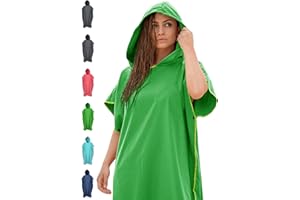 NirvanaShape Toalla Poncho 2 en 1 de Microfibra para Adultos – Albornoz de Secado Rápido y Ayuda para Cambiarse, Ideal para Viaje, Surf, Camping, Sauna y Playa