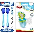 Luvlap Silicone Food/Fruit Nibbler with Extra Mesh, Soft Pacifier/Feeder, Teether for Infant Baby, Infant, Elegant Blue, Bpa Free & Tiny Love Heat Sensitive Baby Feeding Spoons Set, 2 Pcs, Blue