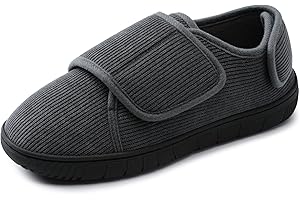 MIXIN Mens Slippers With Memory Foam Comfy Adjustable Indoor Outdoor House Slippers for Men