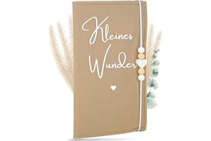 MAHEWA® Mutter-Kind-Pass-Hülle Österreich aus Filz-Stoff | Mutterpass-Organizer Mutterpass-Tasche Schutzhülle (Mutterkindpass "Kleines Wunder", Beige)