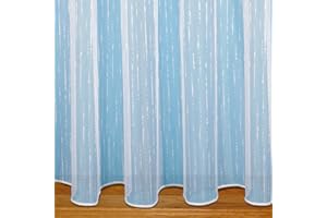 John Aird - Brooklyn Slub Design Lead Weighted Net Curtain - Sold In Set Sizes (4 Metres Width, Drop: 48" (122cm))