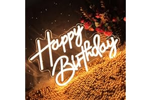 FESPCJ Feliz cumpleaños logotipo de neón, operación de energía USB ajustable, luz de Ambiente LED de fiesta, para amigos, familiares, amantes y colegas