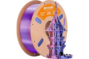 Eryone Silk Dual-Color PLA Filament 1.75mm, 3D Printer Filament PLA, Dimensional Accuracy +/- 0.03mm, 1KG Spool, Silk Red&Blue