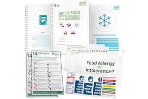 THEORY TEST AUTHORITY 2026 Safer Food Better Business Complete Kit, SFBB Caterers Pack, 13M Diary & SC2 Temp Logs, HACCP/EHO Inspection Approved with Stickers & Hygiene Signs