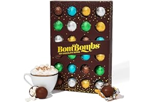 THOUGHTFULLY BomBombs, bombe di cioccolata calda, include brownie al fudge, caramello, s'mores, biscotti e panna e bombe di cacao alla menta piperita ripiene di marshmallow, set da 24