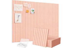 Lifewit 120 x 90 cm Anslagstavla i Filt Självhäftande, 12-Pack Alternativ till Anslagstavla Kork, Vision Board Meddelandetavl