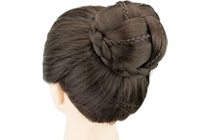 IMISSU Tressé Chignon Danseur Couverture De Cheveux Donut Postiches Chouchous Femmes Cheveux Chignons Perruque Updo pour la Fête De Mariage (M3 Chocolate Brown)