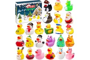 Chennyfun Advent Calendar 2024, Christmas Rubber Ducks Advent Calendar, Rubber Duck Bath Toys 24 Days Christmas Countdown Calendar, Christmas Gifts for Kids, Boys, Girls