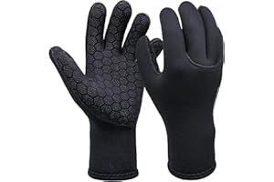 Dizokizo Neoprene Gloves, 3mm Five Finger Warm Winter Gloves, Anti-Slip Wetsuit Dive Glove for Scuba Diving Surfing Kayaking