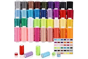 Toaren Set di Filo per Cucire - 400 Metri, 36 Colori, 36 Bobine Poliestere per Macchina da Cucire e Tagliacuci - Uso Quotidiano, DIY Artigianato, Ricamo