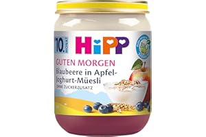 HiPP Bio Guten Morgen Blaubeere in Apfel-Joghurt-Müesli, 6er Pack (6 x 160g)