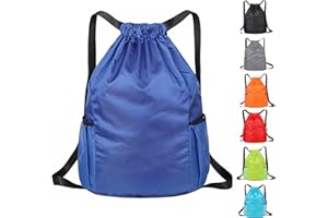KANGSIT Drawstring Bag, Swim PE Bags Drawstring Gym Bag for Kids Adults, Waterproof Swimming Sports Bag for School Sports Swimming Gym Travel Unisex Gym Bag