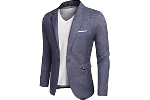 COOFANDY Chaqueta de traje para hombre, americana deportiva, blazer para tiempo libre, para trabajo, corte normal, de un botón