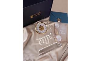 DEEWISH 50th Birthday Gift Quartz Desk Clock – Elegant Home Blessing Decoration for Parents, Grandparents, Friends, Mom, Dad, Happy 50 years Birthday Decoration For Women Men