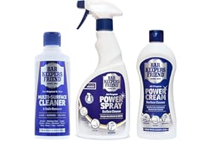 Bar Keepers Friend Bundle Pack - Power Spray, Power Cream and Multi-Surface Cleaner - Great for Cleaning Kitchens, Bathrooms, Cookware, Limescale and Stubborn Stains