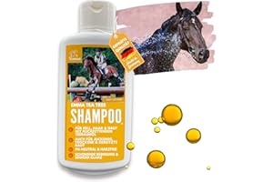 EMMA Tea Tree szampon dla koni z olejkiem z drzewa herbacianego dla psów, koni, 500 ml, łagodny szampon dla koni, neutralny pH, pielęgnacja błyszczącej sierści, szampon dla psów, do suchej i