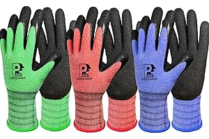 PROGANDA 3 Pairs of Gardening Gloves for Women Men Latex Coated Work Gloves Grip Breathable Comfortable for Multipurpose