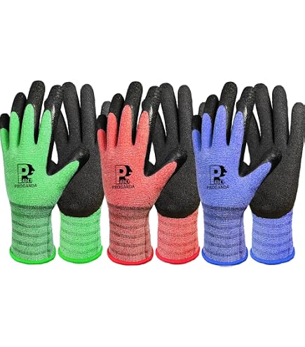 M8 Gartenhandschuhe Mit Baumwollgriff – 3er Pack, Größe M | Für Leichtes Gärtnern, Jäten & Aufräumen