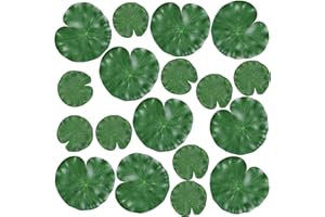 FFWHKON Floating Lily Pads Plastic Pond Ornaments, 18Pcs Artificial Lotus Leaves,Plastic Foam Water Lily Pads Foliage Pond Decor for Koi Fish Pool Patio Aquarium