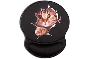‎AOKSUNOVA AOKSUNOVA Podkładka pod mysz z podkładką pod rękę, ergonomiczna podkładka pod mysz z nakładką na nadgarstek kot