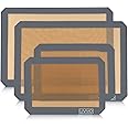 Fineway Set of 4 Silicone Baking Paper Sheet Mats Non-Stick Washable Reusable Oven Tray Liners Heat-Resistant BPA Free FDA and LFGB Certified Approved - for Baking Trays/Cookware/Oven