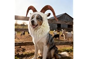 Onmygogo Funny Reindeer Pet Costumes for Dog, Cute Furry Pet Wig for Halloween Christmas, Pet Clothing Accessories