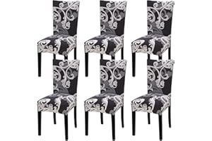 ‎FULOON Fuloon Stuhlhussen 4er 6er Set, Stuhlüberzug Universal Stretch Abnehmbare Stuhlbezug Protector Cover, für Haus Esszimmer Moderne Hochzeit Bouquet, Hotel, Restaurant Dekor