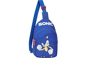 Sonic The Hedgehog Sling Bag Kinder, Brusttasche Umhängetasche mit Verstellbarem Gurt - Geschenke für Jungs