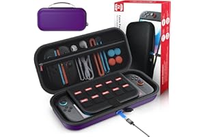 Auarte [Ladung Innen] Tragetasche für Nintendo Switch 2 (2025)/ Alle Switch 1 Konsole, Harte Tragbare Eva Reise-Tasche für Nintendo Switch Zubehör Skins und 10 Spielkarten (Kabel Nicht Enthalten)