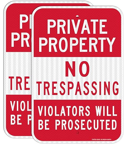 Private Property No Trespassing Violators Prosecuted Sign, SKU: K-1161 - View #5