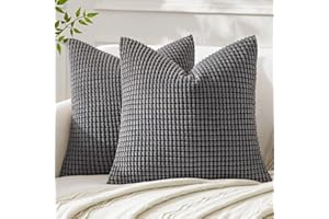 MIULEE Kissenbezug 40x40 Grau Sofakissen Kordsamt Kissenbezüge Quadrat Cord Dekokissen Kissenhülle Dekorativ Couchkissen Bezug Weich für Wohnzimmer Schlafzimmer 16x16 Inch 2er Set
