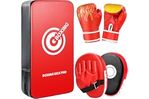 ‎YORWHIN YORWHIN 3-in-1 Boxset für Kinder und Jugendliche – Boxhandschuhe, Gebogene Pratzen und verstellbares Taekwondo-Kick-Pad – Trainingsausrüstung für Boxen, MMA, Muay Thai, Taekwondo, Kickboxen