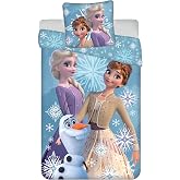 Frozen 3 Duvet Cover for 90 cm Bed 140 x 200 cm + Pillowcase Elsa | Reversible Bedding | Breathable Natural Cotton Oeko-Tex |