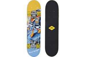 Schildkröt Skateboard Junior 24″ | Deck de Madera de Arce 60,5 × 15 cm | Ruedas PU 50 mm con rodamientos 608Z | Trucks de Aluminio | Diseño “Best Surfer”