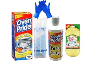 CLEANSTRO Oven Pride Oven Cleaner (500 ML)- Oven Cleaning Kit for Oven, Oven Shelf & Oven Racks- A Grade Scrubbing Pad with Gloves & Bags – Pro Kitchen Cleaner Kit with Elbow Grease dual surface scrubbing Pad