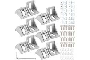 HonQiShiMY Set 12 Pezzi Angolari in Alluminio 40x40 con Chiave Esagonale Interna, Connettori Angolari, angolare alluminio per profilo in alluminio angolare staffa a parete materiale di montaggio