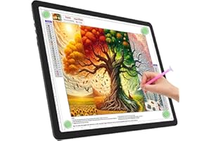 TOHETO A3 Leuchttisch für Diamantmalerei, Ultraheller Leuchtkasten mit Seitliche Tasten, LED Licht Pad zum Nachzeichnen, Lichtplatte Lichttafel zum Skizzieren, Zeichnen, Tattoo, Designen (Schwarz)