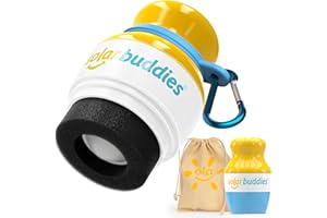 Bag Bundle Set For Solar Buddies Refillable Roll On Sunscreen Suncream Applicator Bag Bundle With Applicator Carabina Clip For Families, Kids, Adults, Travel Set (Blue)