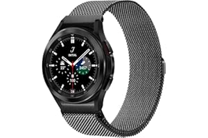 ABOVEACC Keine Lücke Edelstahl Armband Kompatibel mit Samsung Galaxy Watch 6/5/4 40mm 44mm/Watch 5 Pro 45mm/Watch 6/4 Classic 43mm 47mm 42mm 46mm, Metall Mesh Armbänder für Damen Herren, Schwarz