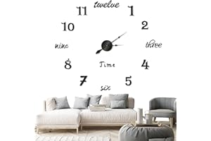 ELFA OROLOGI Orologio da Parete Moderno Adesivo con Diametro Regolabile fino a 100cm - Orologio da Muro Grande Silenzioso e Facile da Montare - Ideale per Casa Soggiorno Camera da Letto Ufficio