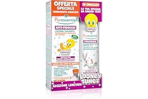 Puressentiel – Anti Pidocchi – Cofanetto trattamento completo - Edizione speciale Looney Tunes – Lozione trattante 100 ml con pettine + Shampoo Pouxdoux 200ml + spugna da bagno Titti in omaggio