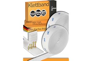 ‎TOOLTOPIA Klettband Selbstklebend Extra Stark Outdoor & Indoor (3M Markenkleber), 20mmx5m weiß, Klett I Klettverschluss Klebeband, Velcro Tape für DIY, Basteln, Haushalt, Nähen...ToolTopia Handwerksqualität