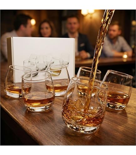 Whiskey Glass Diamond Whiskey Glasses: Gold Edge Geometric Slanted Stemless Wate - Foto 4