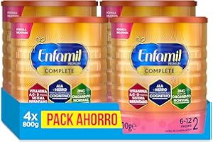 Enfamil Pack Ahorro, Enfamil Premium Complete 2, Fórmula Leche infantil de Continuacion para Lactantes Bebés de 6 a 12 meses, 4x800gr
